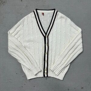 Vintage 60s 70s McGregor Orlon Acrylic Cable Knit Cardigan Sweater Size Medium